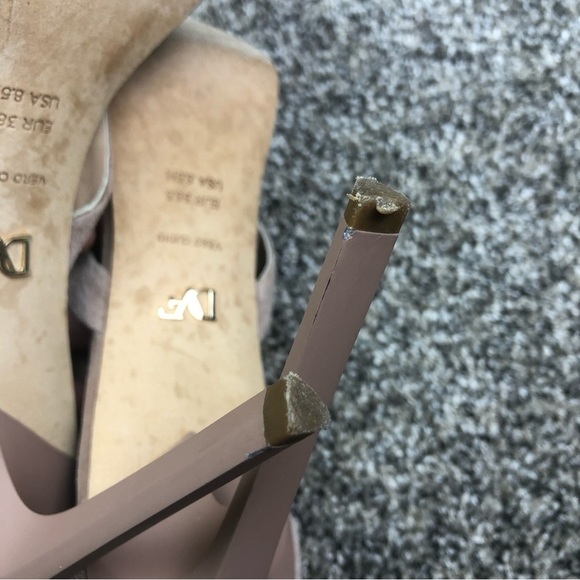Diane Von Furstenberg Siracusa Powder Suede Criss Cross Heel Size 8.5 - Picture 8 of 9